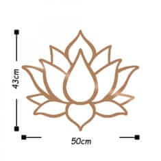 Hanah Home Nástenná kovová dekorácia Lotus 50x43 cm meď
