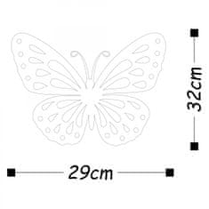 Hanah Home Nástenná kovová dekorácia Motýľ 32x29 cm zlatá