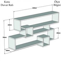 Hanah Home Nástenná polica Karen orech/antracit