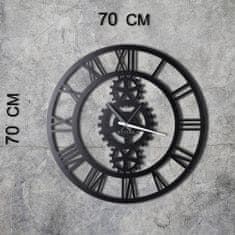Hanah Home Nástenné hodiny Gear 70 cm čierne