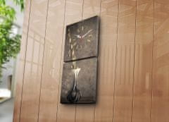 Hanah Home Obrazové nástenné hodiny Váza 60x28 cm viacfarebné