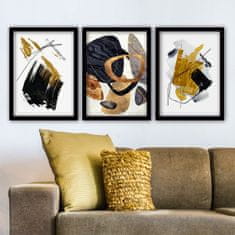 Hanah Home Súprava obrazov Gold and Black 35x45 cm 3 ks