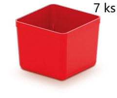 Prosperplast Sada úložných boxů 7 ks UNITEX 5,5 x 5,5 x 16,5 cm červená