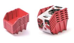 Prosperplast Sada úložných boxů 6 ks BENER 24,9 x 15,8 x 21,3 cm červená