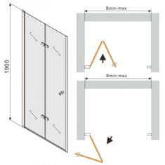 Mexen Sprchové dvere skladané LIMA 85 cm