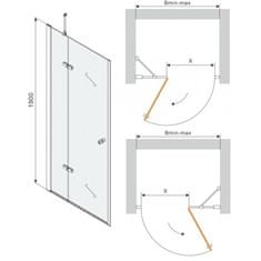 Mexen Sprchové dvere Roma 120 cm Black