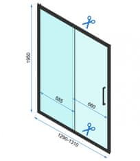 REA Sprchové dvere Rapid Slide 130 cm