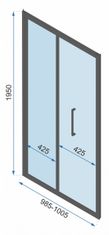 REA Skladacie sprchové dvere Rapid Slide 100 cm