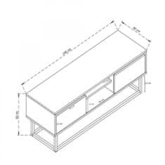 Hanah Home TV stolík Belinda 140 cm borovica