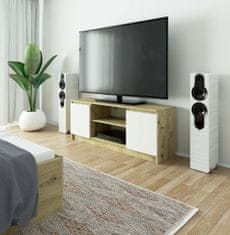 Akord TV stolík Beron 140 cm dub artisan/biela