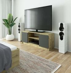 Akord TV stolík Beron 140 cm dub artisan/grafitová sivá
