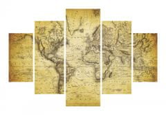 Hanah Home Viacdielny obraz Old Map 92 x 56 cm