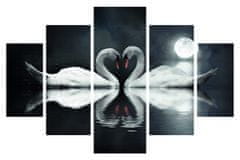 Hanah Home Viacdielny obraz Swan Lake 92 x 56 cm