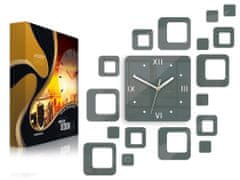 ModernClock 3D nalepovacie hodiny Roman Quadrat tmavosivé