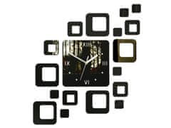 ModernClock 3D nalepovacie hodiny Roman Quadrat wenge