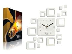 ModernClock 3D nalepovacie hodiny Roman Quadrat biele