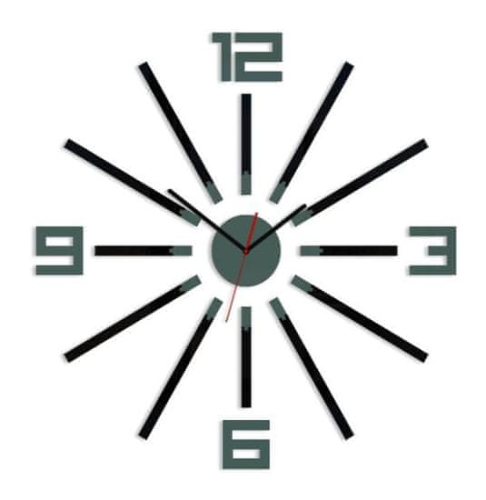 ModernClock 3D nalepovacie hodiny Sheen čierno-sivé