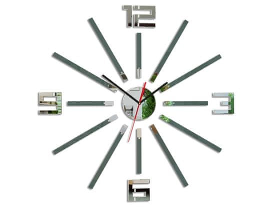 ModernClock 3D nalepovacie hodiny Sheren sivé