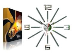 ModernClock 3D nalepovacie hodiny Sheren sivé