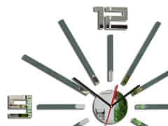 ModernClock 3D nalepovacie hodiny Sheren sivé