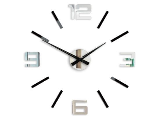 ModernClock 3D nalepovacie hodiny strieborné XL