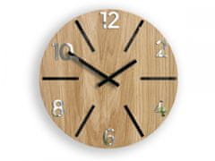 ModernClock Nástenné hodiny Aksel Wood čierno-zrkadlové