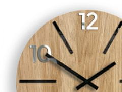 ModernClock Nástenné hodiny Aksel Wood čierno-zrkadlové