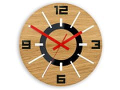 ModernClock Nástenné hodiny Alladyn Wood hnedo-červené