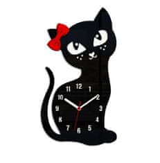 ModernClock Nástenné hodiny Cat čierne