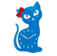 ModernClock Nástenné hodiny Cat modré