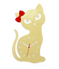 ModernClock Nástenné hodiny Cat zlaté