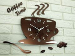 ModernClock Nástenné hodiny Coffe medené