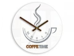 ModernClock Nástenné hodiny Coffe Time biele