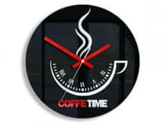 ModernClock Nástenné hodiny Coffe Time čierne