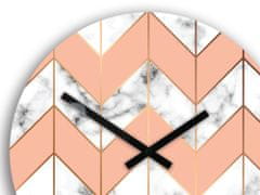 ModernClock Nástenné hodiny Marble bielo-ružové