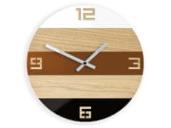 ModernClock Nástenné hodiny Oak Field hnedé