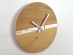 ModernClock Nástenné hodiny Oak Mirror hnedé