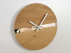 ModernClock Nástenné hodiny Oak Mirror hnedé