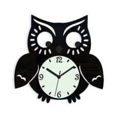 ModernClock Nástenné hodiny Owl čierne