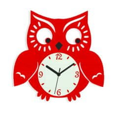 ModernClock Nástenné hodiny Owl červené
