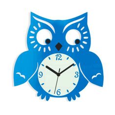 ModernClock Nástenné hodiny Owl modré