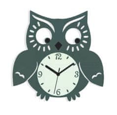 ModernClock Nástenné hodiny Owl sivé