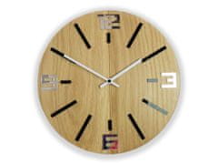 ModernClock Nástenné hodiny Sheen Wood hnedo-čierne