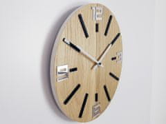 ModernClock Nástenné hodiny Sheen Wood hnedo-čierne