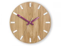 ModernClock Nástenné hodiny Simple Oak hnedo-fialové