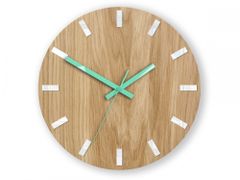 ModernClock Nástenné hodiny Simple Oak hnedo-mätové