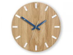 ModernClock Nástenné hodiny Simple Oak hnedo-modré