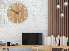 ModernClock Nástenné hodiny Simple Oak hnedo-fialové