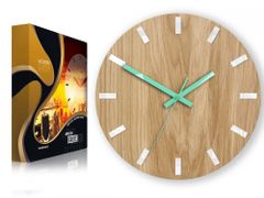 ModernClock Nástenné hodiny Simple Oak hnedo-mätové