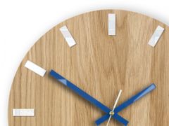 ModernClock Nástenné hodiny Simple Oak hnedo-modré